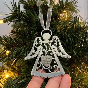 Silver Angel Christmas Ornament, I Have An Angel In Heaven I Call Her Grandma Ornament, Loss Of Grandmother Gift, Sympathy Gift