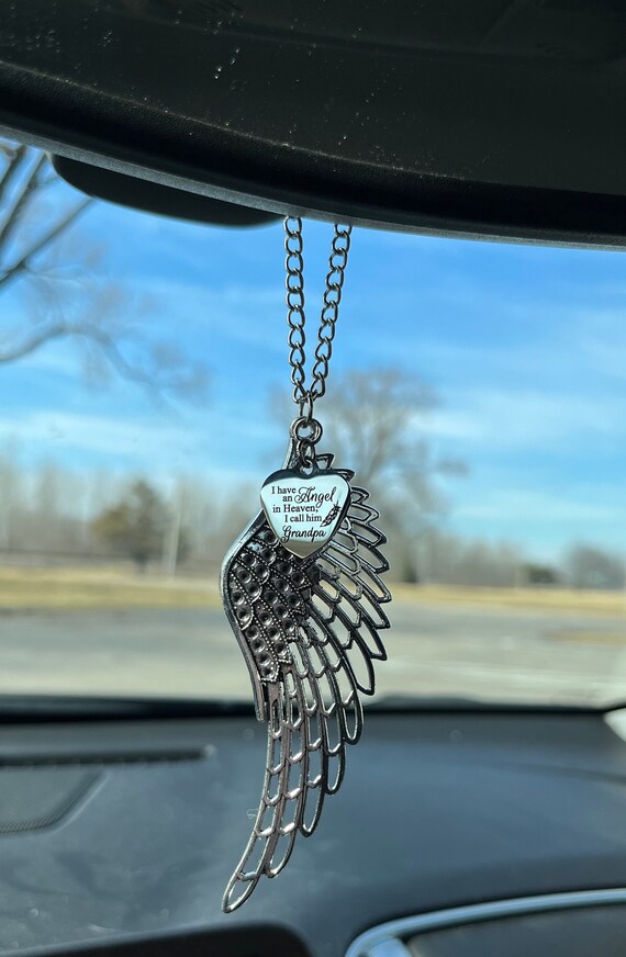 Angel Wing Car Charm i Have an Angel in Heaven I Call Him