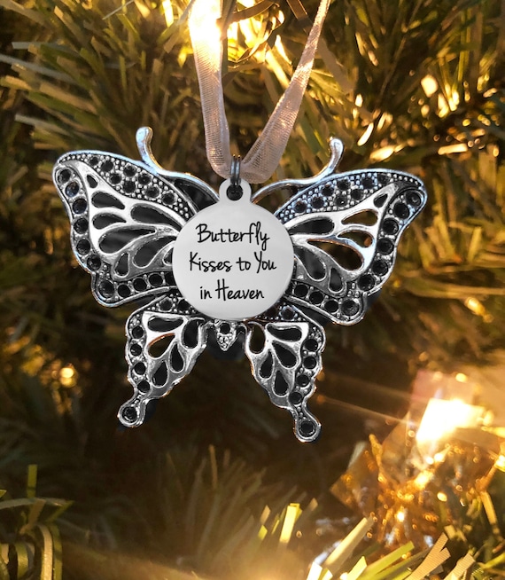 Butterfly Kisses to You in Heaven & Large Antique Silver Tone Etsy