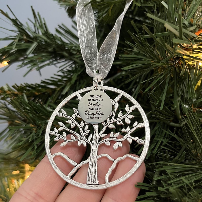 Mother Daughter Gift, Tree Of Life Christmas Ornament image 1