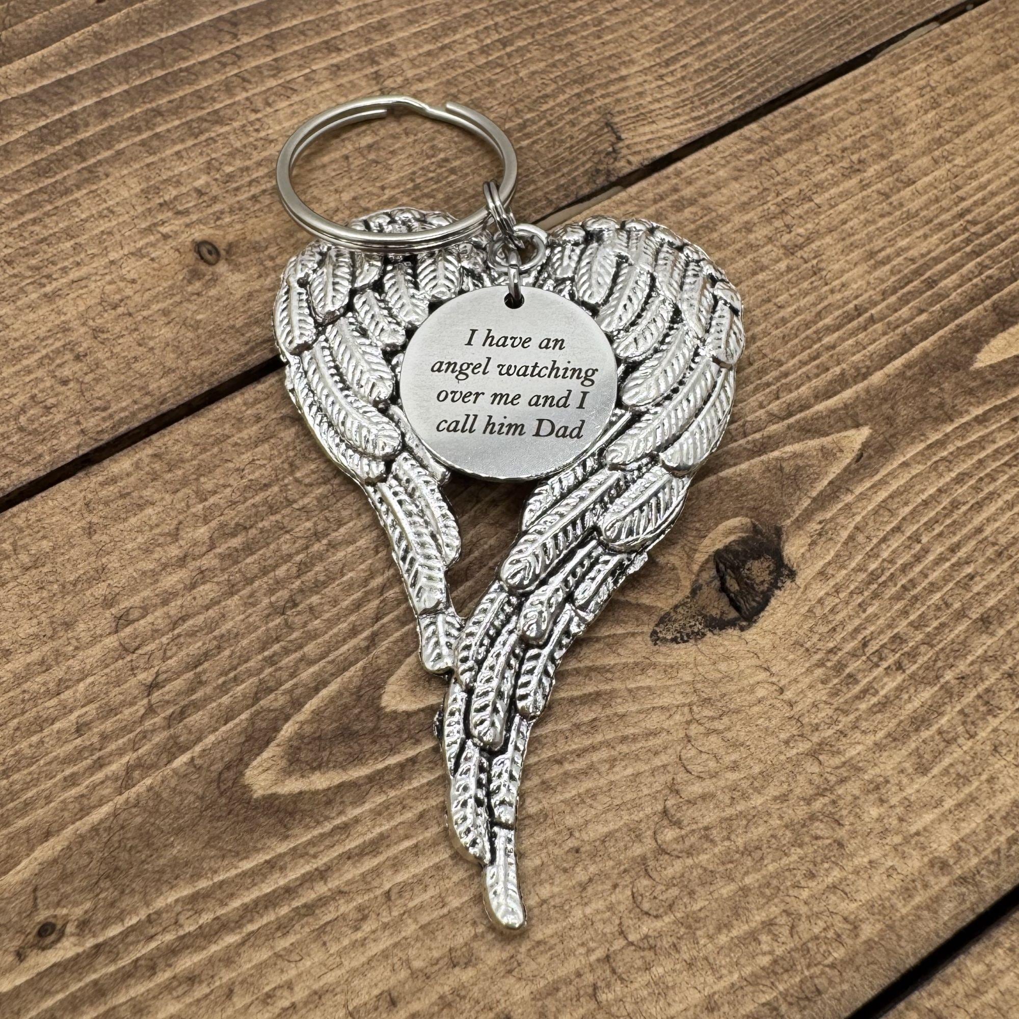 Angel Wing Keychain – "I Have An Angel In Heaven I Call Her Mom" Memorial Gift, Stainless Steel, 19mm X 22mm Charm - View #7