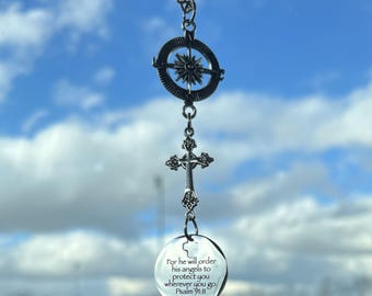 Christian Faith Based Car Accessory, For He Will Order His Angels to Protect You Wherever You Go – Psalm 91:11, Guardian Angel Gift
