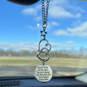 Best Friend Car Charm – Good Friends Are Like Stars – Long Distance Friendship Gift – Always There Friendship Ornament