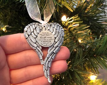 Angel Wings Ornament, "Those We Love Can Never Be More Than A Thought Away...", Remembrance Ornament, Christmas Ornament Gift