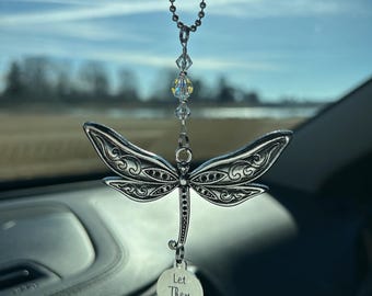 Let Them Dragonfly, adorno para coche, atrapasol, decoración para habitación femenina, salud mental, amor propio, regalo personalizado para amigos, familiares y seres queridos.