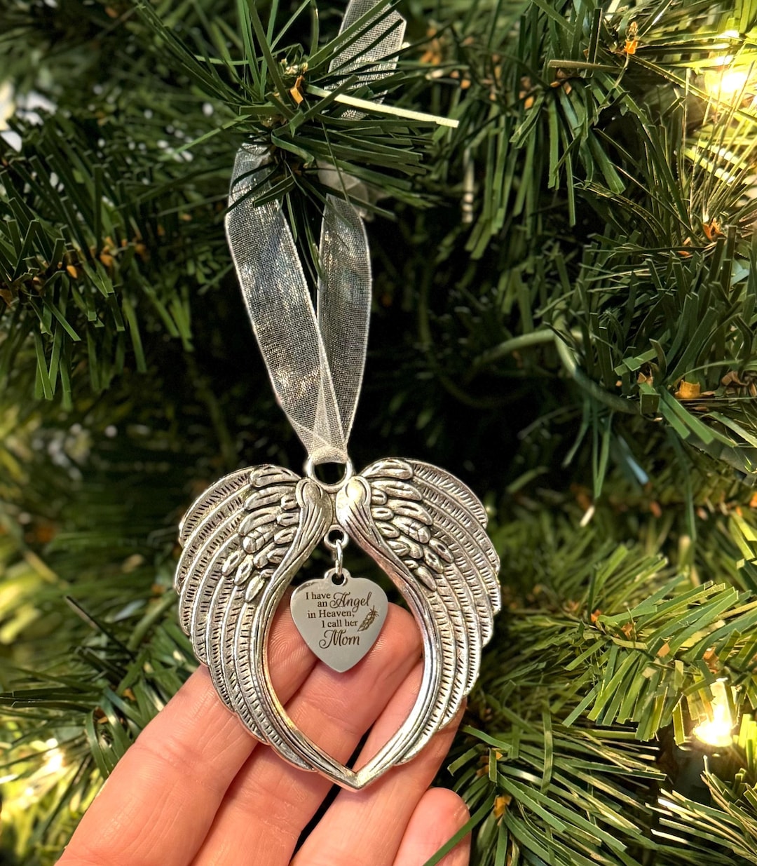 Mom Memorial Christmas Ornament Gift, I Have an Angel in Heaven I
