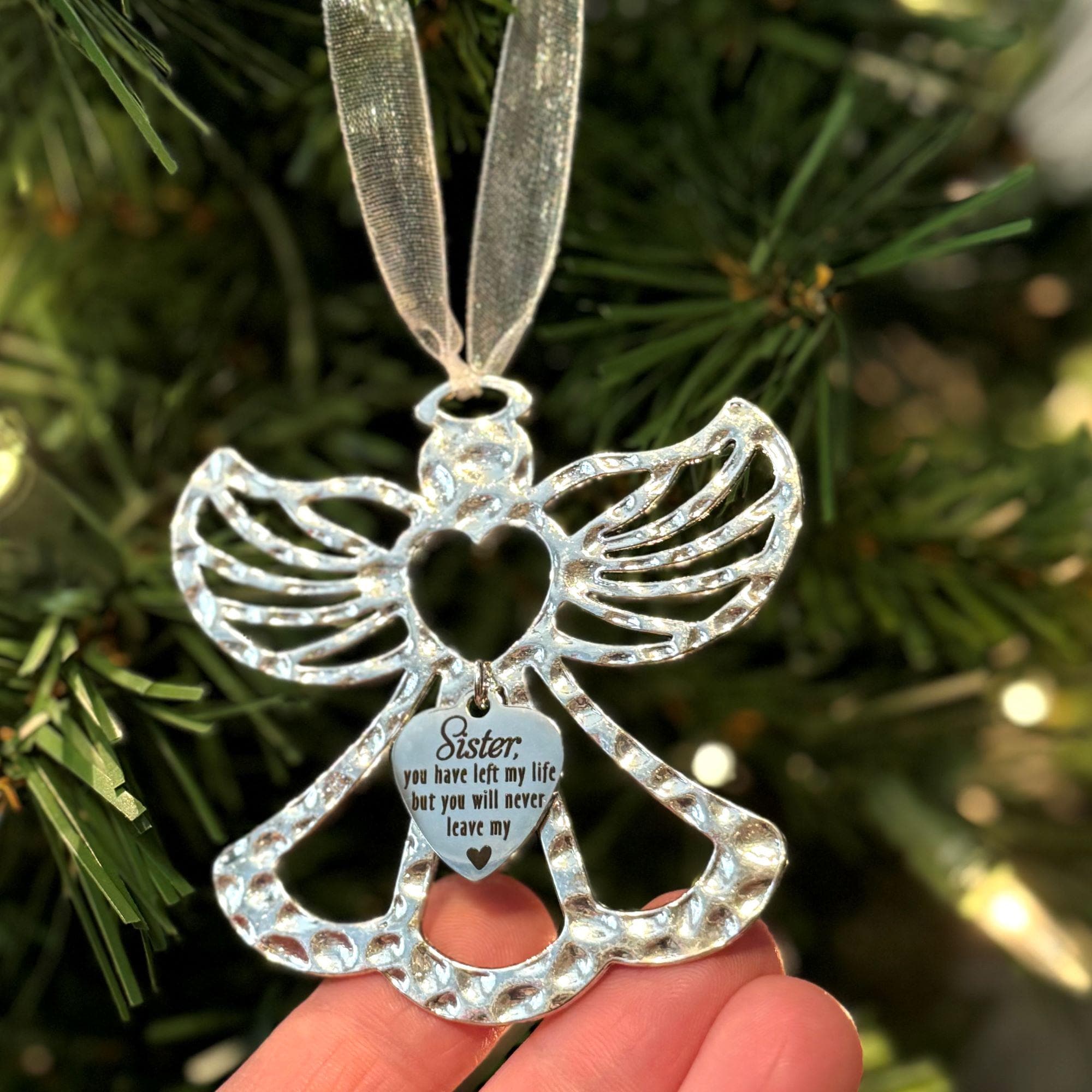 Sister Memorial Angel Christmas Ornament, Sister You Have Left My Life But You Will Never Leave my Heart, Loss Of Sister Gift