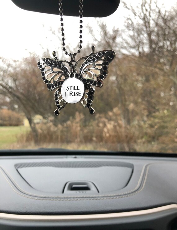 Butterfly rear view sale mirror car charm