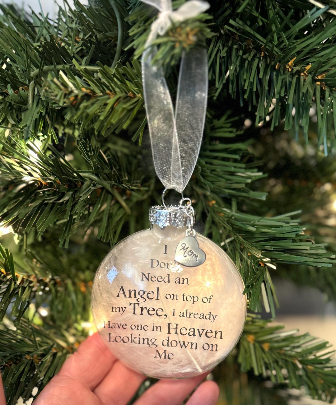 Christmas Tree Mom In Heaven Christmas Ornament Glass Ornaments Mom  Memorial Christmas Ornament Mom In Heaven