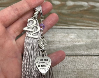 Custom Graduation Cap Tassel Charm, Let Your Dreams Be Your Wings, High School Graduation Gift, College Graduation Gift, Graduation Gifts