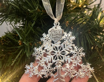 Wedding Christmas Ornament, "Our First Christmas Together 2023", Wedding Gift, First Christmas Ornament, Bridal Shower Gift