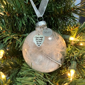Personalized Name Memorial Christmas Glass Ornament 3.15&quot;, Your Wings Were Ready My Heart Was Not, Remembrance Christmas  Gift