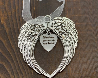 Husband Memorial Ornament "Husband, Forever In My Heart", Loss Of Husband Ornament, Christmas Memorial Ornament Gift