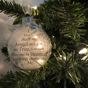 Custom Ornament i Don't Need an Angel on Top of My Tree I Already Have ...