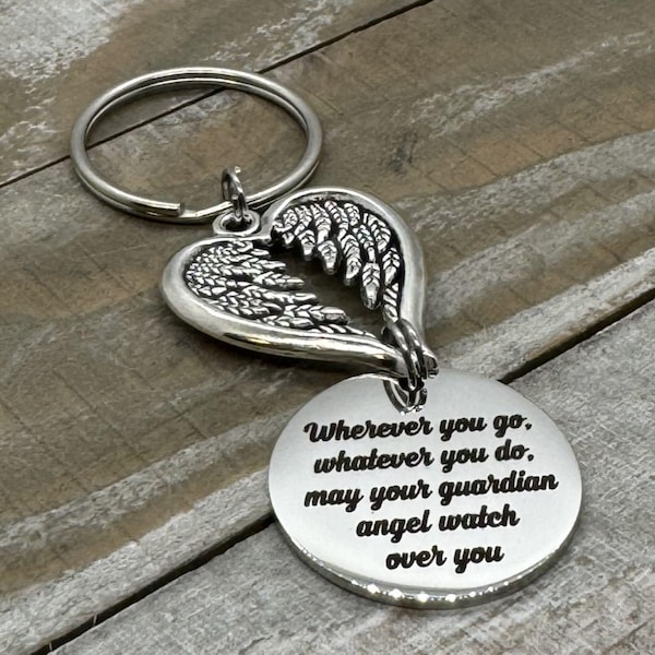 Guardian Angel Keychain – "Wherever You Go, Whatever You Do" – Angel Protection Key Chain Gift, Graduation or Going Away Gift
