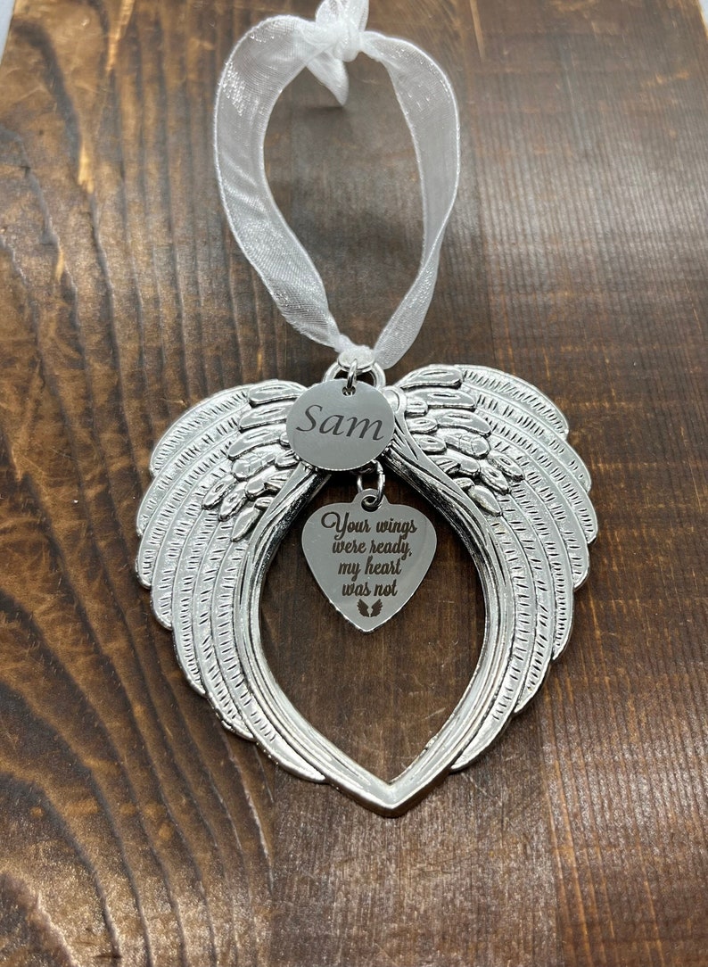 Personalized Name Memorial Christmas Ornament, Your Wings Were Ready My