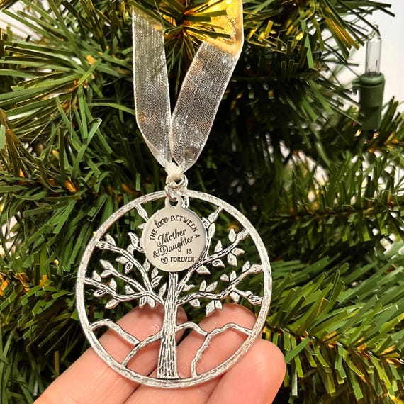 Mother Daughter Ornament, Tree of Life Christmas Ornament, The Love Between a Mother and Daughter Is Forever, Christmas Gift