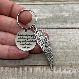 Motorcycle Ride Safe Keychain - Guardian Angel Gift For Bikers With Stainless Steel Charm
