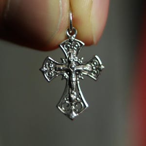 Sterling Silver Orthodox Cross Pendant 2.1 cm, 1.25g Detailed Eastern Crucifix, Christian Gift, Orthodox necklace, Orthodox pendant