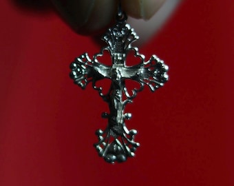 Sterling Silver Orthodox Cross Pendant 2.5 cm, 1.28g Detailed Eastern Crucifix, Christian Gift, Orthodox necklace, Orthodox pendant