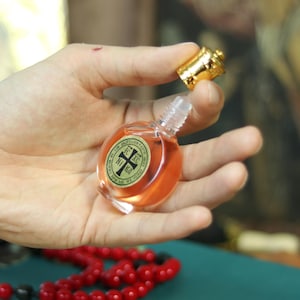 Orthodox Anointing Oil Roller Bottle, Holy Oil from Jerusalem, Prayer Oil with Cross, Christian Religious Gift, Healing Fragrance, Myrrh oil