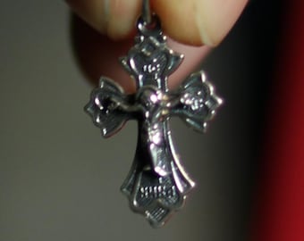 Orthodox Blackened Cross Pendant – Sterling Silver 925 – 1.2×1.7 cm – 1.05 g – Mini Crucifix Necklace, Orthodox pendant, Spiritual necklace