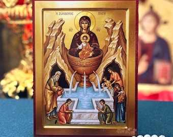 Life-Giving Spring Mother of God Orthodox Icon Virgin Mary 6.3–11 in