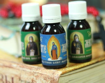 Holy Oil Set 3 in 1, Myrrh, Anointing Oil, Perfume Oil, Prayer Oil, Orthodox Gifts, Orthodox Christian, Pastor Gift, Gift for Priest, Church