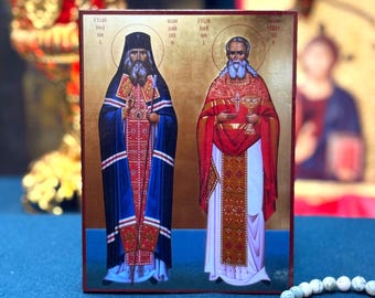 Saint John of Shanghai & John of Kronstadt Orthodox Icon 6.3–11 in
