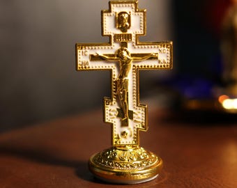Metal cross. Orthodox cross. Matal car orthodox cross. Crucifix. Matalcross. Maetal car cross. Christian cross. Religious car decor