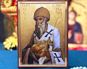 Saint Spyridon of Tremithus Orthodox Icon Wonderworker Bishop 6.3–11 in