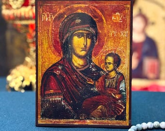 Popskaya Iveron Mother of God Orthodox Icon Virgin Mary 6.3–11 in
