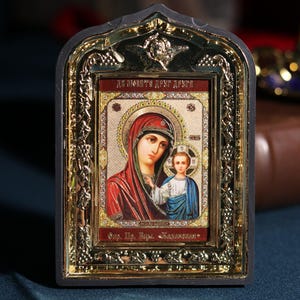 Icon of the Mother of God 10x15, Kazan icon of the Mother of God, Orthodox icon, Orthodox cross, Hanging icon, Mother of God, Virgin Mary