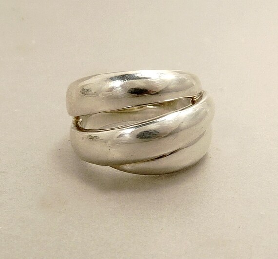 Elle Sterling 925 Wrap Ring Statement Jewelry - image 8