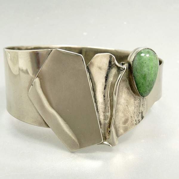 Modernist  Avi Soffer Sterling 925 Bangle Bracelet Asymmetric Jewelry