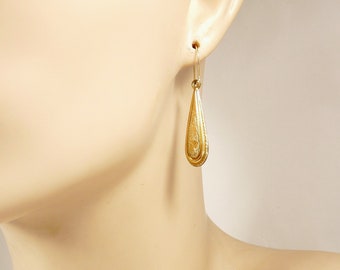 Antique Gold Filled Earrings Pierced Teardrop Vintage Jewelry