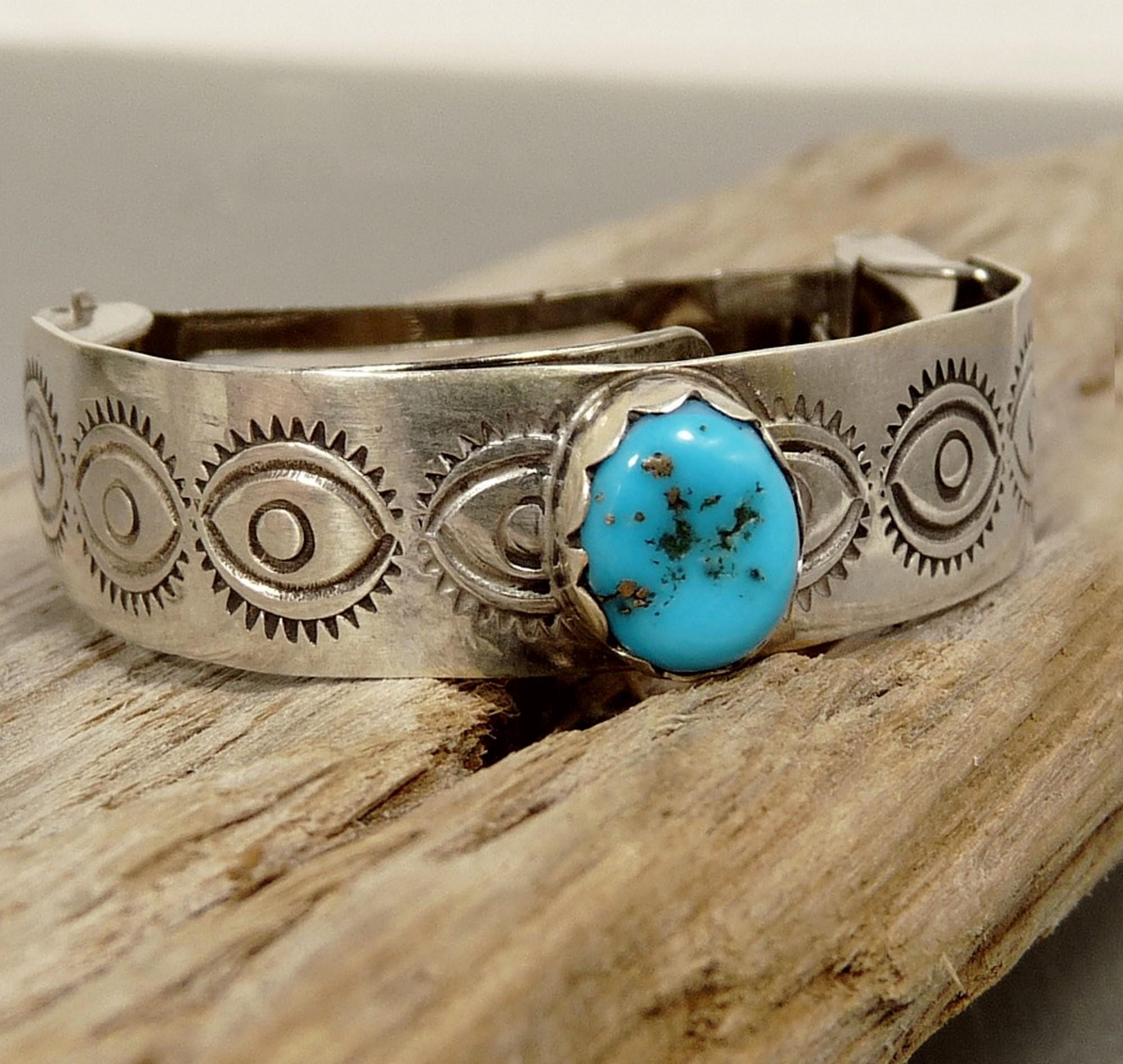 Vintage Navajo Sterling & Turquoise Ponytail Clip - Etsy display picture 3