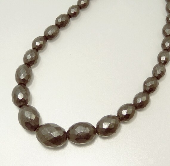Antique Vulcanite Faceted Bead Necklace - image 3