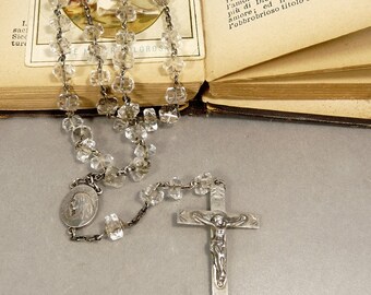 Art Deco Sterling & Rock Crystal Rosary Beads