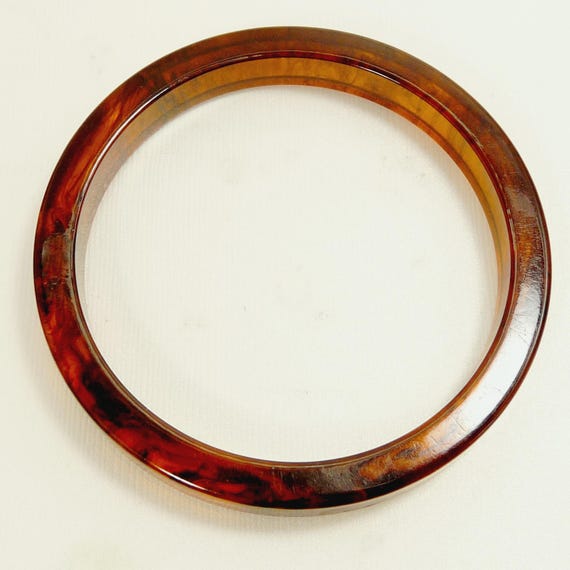 Pair Root Beer Bakelite Bangle Bracelets Vintage … - image 6