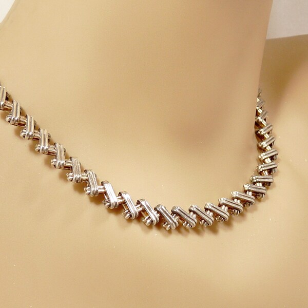 Zig Zag Necklace Etsy