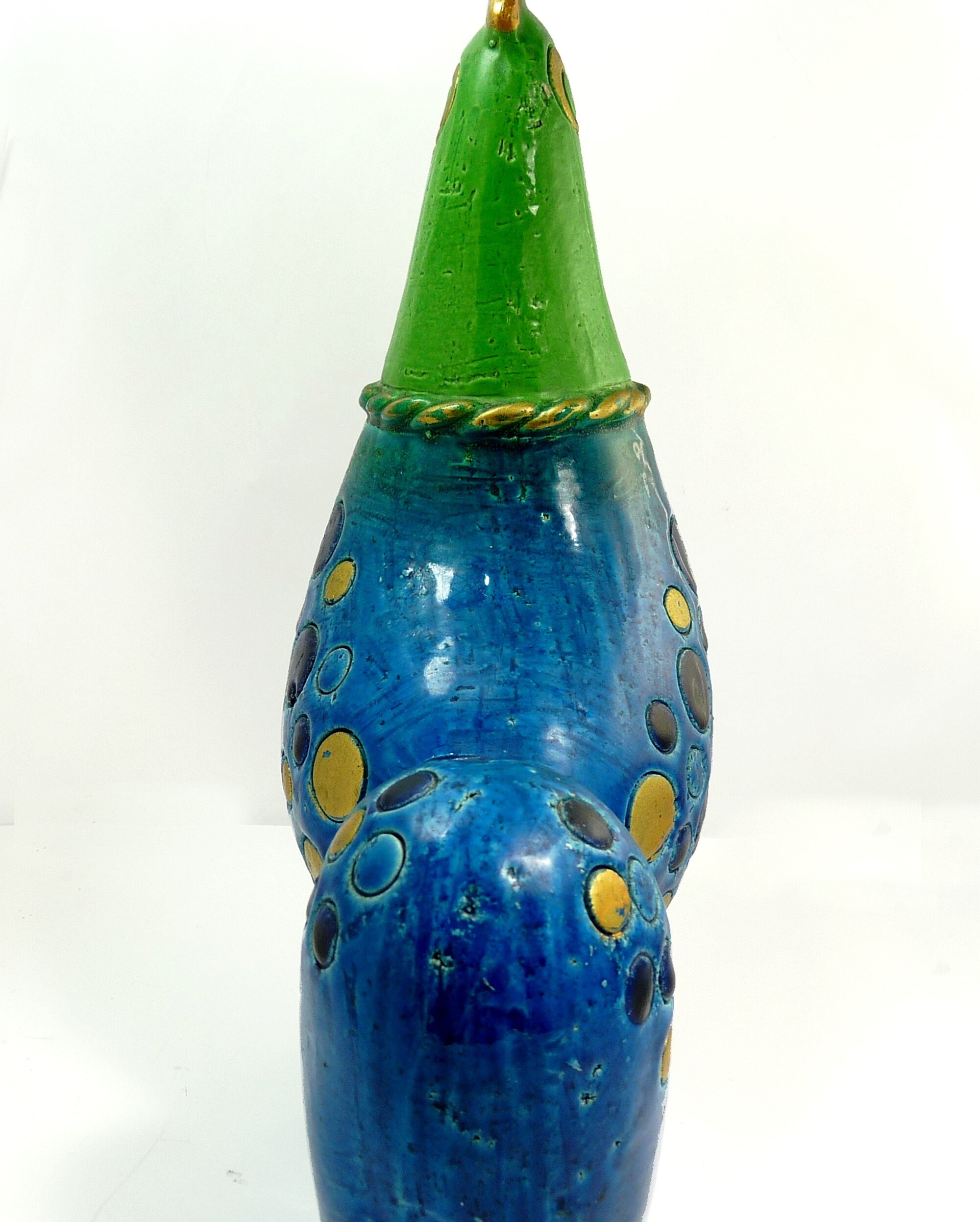 Bitossi Aldo Londi Rosenthal Netter Pottery Chicken Figurine Blue