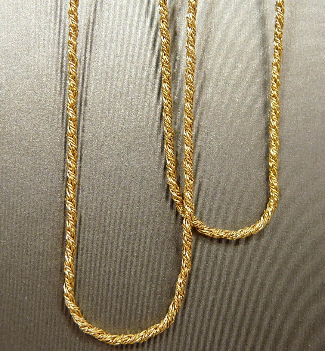 14K Gold Rope Chain Necklace .7 Mm 24