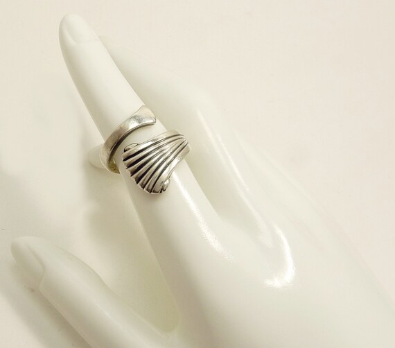 1970s Tuttle Sterling Silver Spoon Ring - image 3