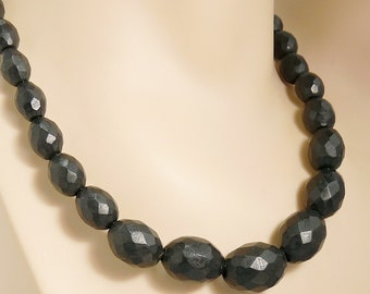 Antique Vulcanite Faceted Bead Necklace