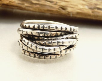 Sterling Silver 925 Snake Tail Ring Vintage Statement Rings