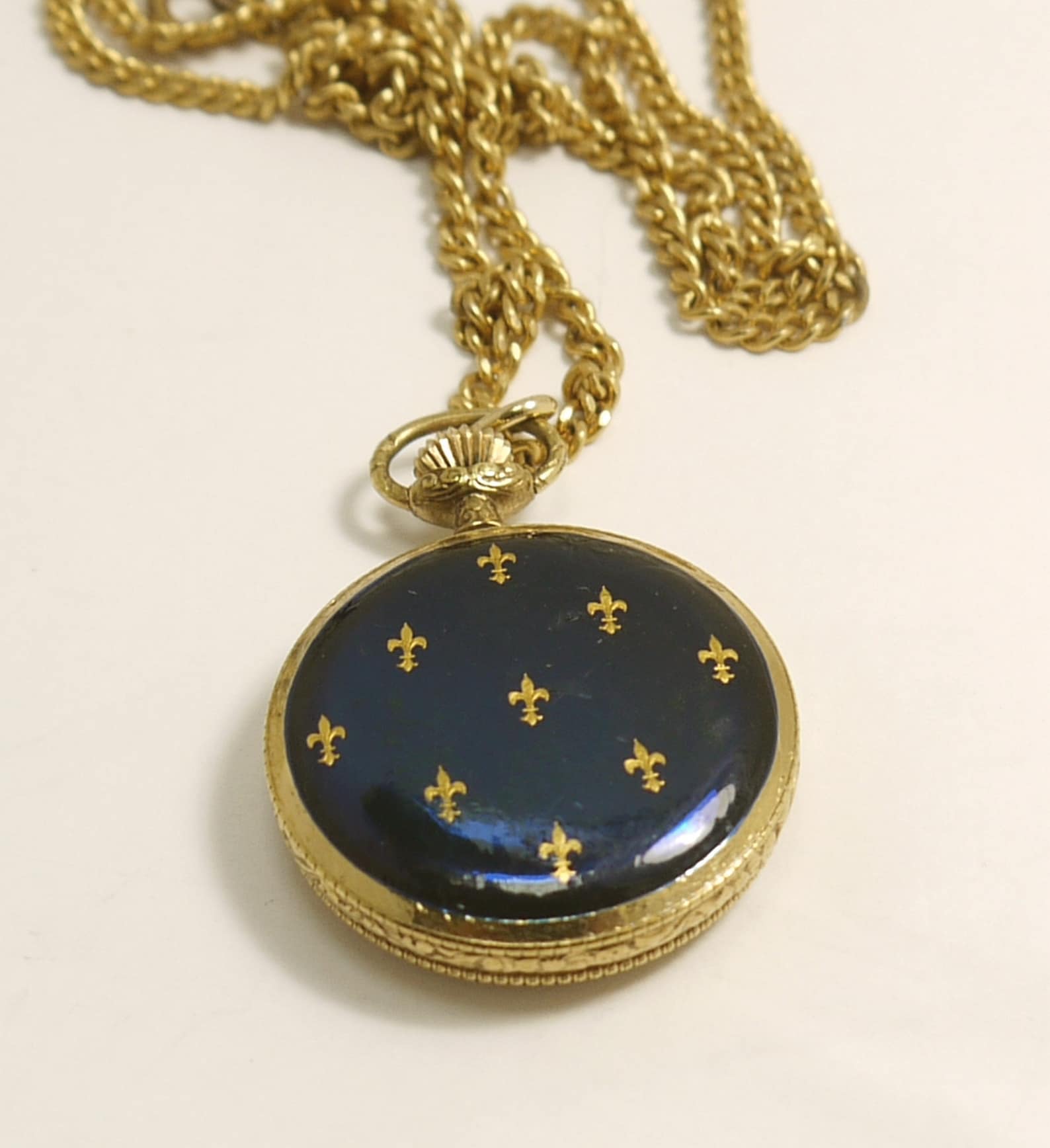 Vintage Ladies Pocket Watch Necklace Pedre 17 Jewels Etsy