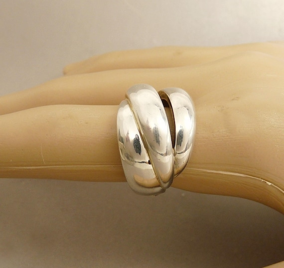 Elle Sterling 925 Wrap Ring Statement Jewelry - image 2