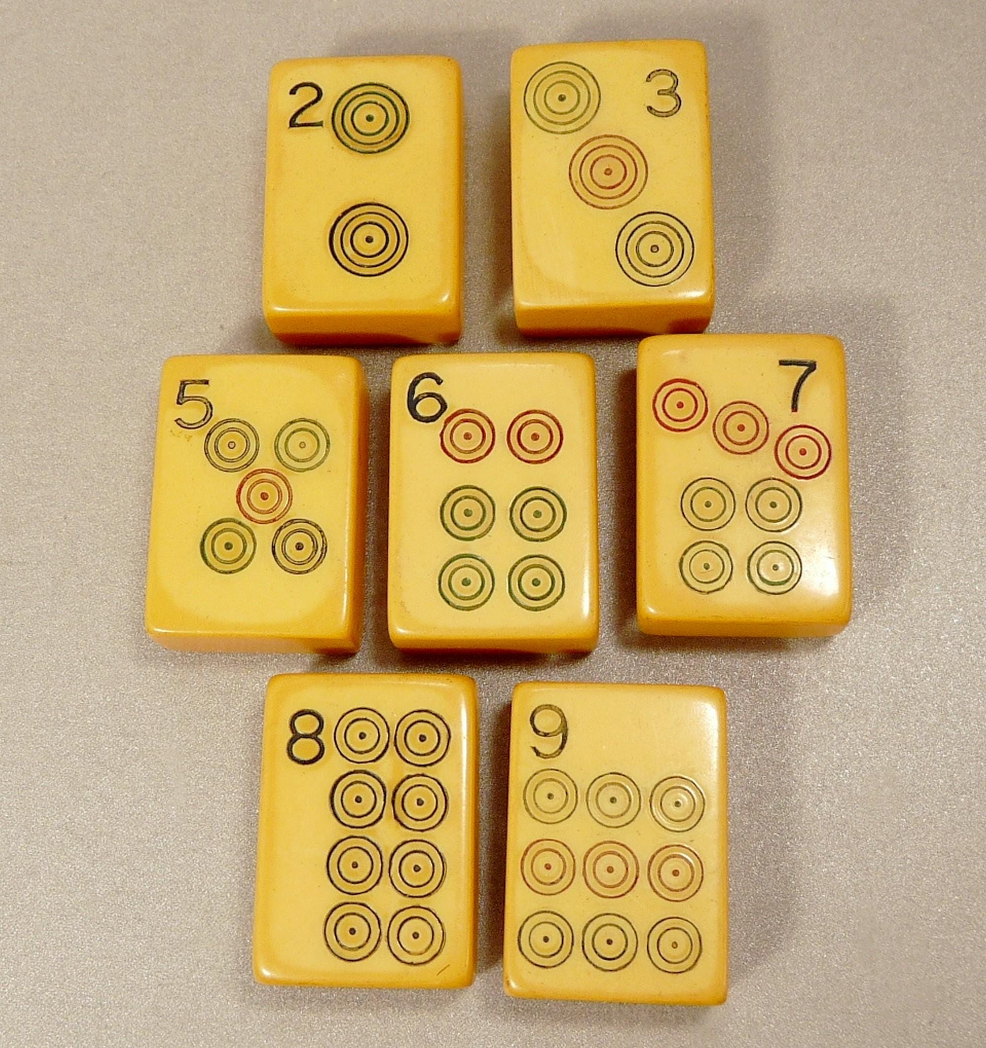 Seven 7 Vintage Bakelite Mah Jong Tiles Circles - Etsy