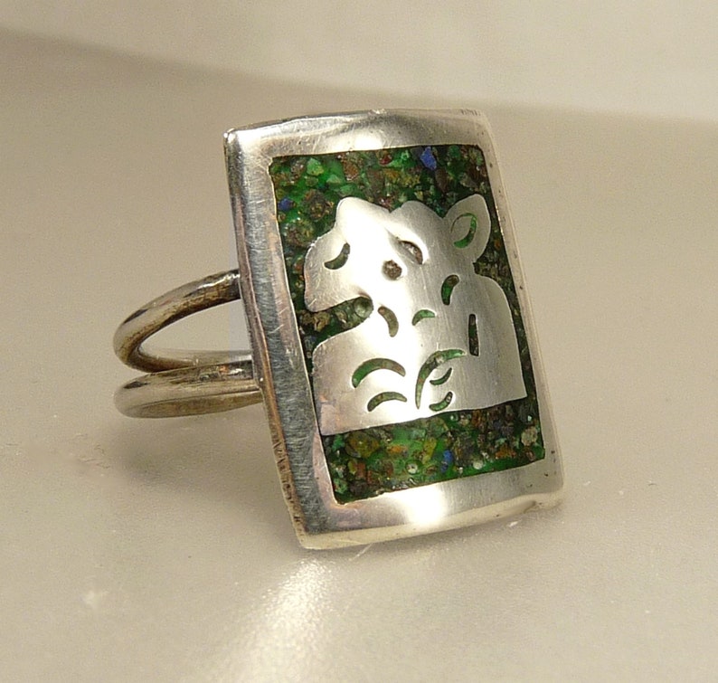 Vintage Mexico Sterling 925 & Turquoise Ring Marked Miguel image 5